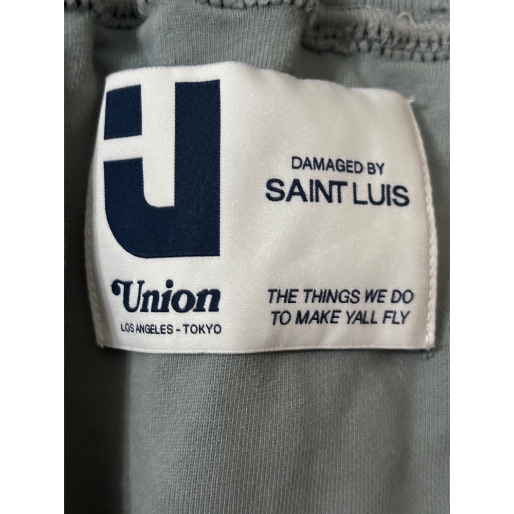 Reigning Champ x Union NYC Athletic Wear Sweatpants M Sage Green Distressed - Picture 4 of 11
